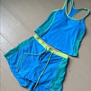 Racer back tankini swim set with swim shorts